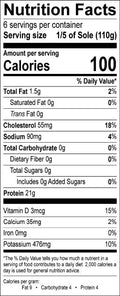 Image of the Nutrition Facts for the French Dover Whole Sole.