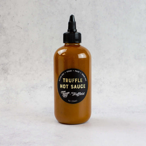 Truffle Hot Sauce in its bottle, front view.