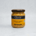 Glass jar containing Whole Grain Mustard from Clovis, front view. 